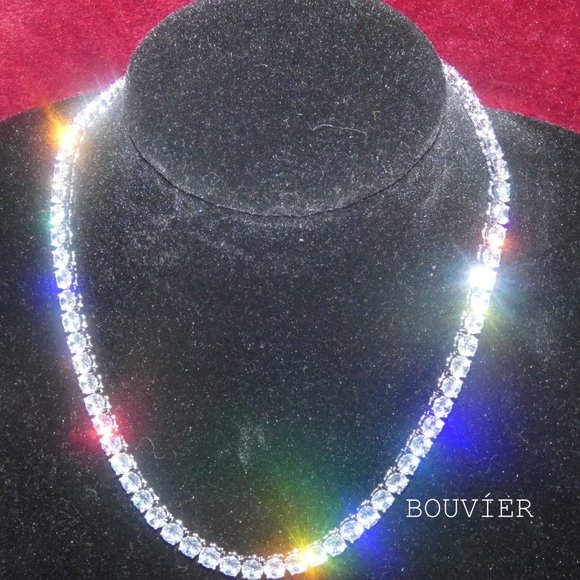 Bouvier Jewelry Other - 18K Solid White Gold Diamond 6mm Tennis Chain